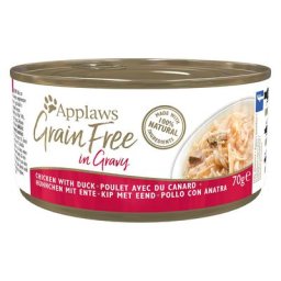6x70g Applaws Grain Free en sauce poulet, canard - Pâtée pour chat
