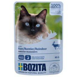 12x85g Bozita Bouchées en sauce renne - Sachet pour chat
