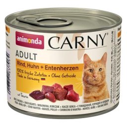 6x200g Adult bœuf, poulet, cœur de canard Animonda Carny - Pâtée pour chat