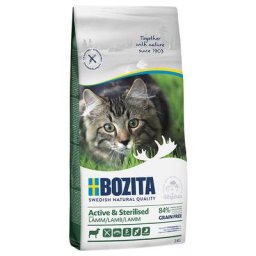 2x2kg Active & Sterilised sans céréales agneau Bozita - Croquettes pour chat