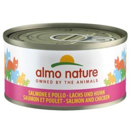 12x70g Almo Nature saumon, poulet (en gelée) - Pâtée pour chat