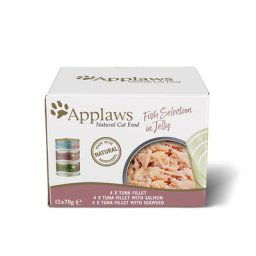 12x70g Applaws Adult sélection de poissons en gelée - Pâtée pour chat