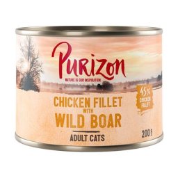 6x200g filet de poulet, sanglier Adult Purizon - Pâtée pour chat