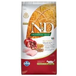 5kg Farmina N&D Ancestral Grain Neutered poulet, grenade - Croquettes pour chat