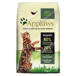 2x7,5kg Adult Poulet/agneau Applaws Croquettes pour chat