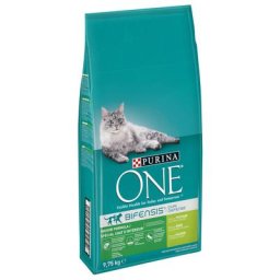 2x9,75kg Chat d'intérieur dinde, céréales complètes Purina One - Croquettes pour chat