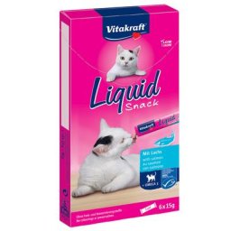 6x15g Vitakraft Friandises liquides saumon, oméga 3 - Friandises pour chat