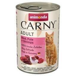 12x400g Adult bœuf, dinde, crevettes Animonda Carny - Pâtée pour chat