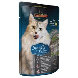 32x85g Leonardo Finest Selection truite, menthe à chat - Sachet pour chat