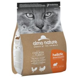2x2kg Almo Nature Holistic Maintenance poulet, dinde - Croquettes pour chat