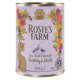 6x400g Adult dinde, canard Rosie's Farm - Pâtée pour chat