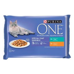 8x85g chat sensible poulet, thon Purina One - Pâtée pour chat