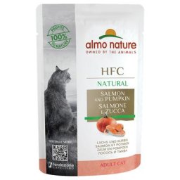 6x55g Almo Nature HFC Natural saumon, potiron - Pâtée pour chat