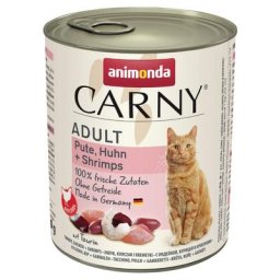 12x800g Adult dinde, poulet et crevettes Animonda Carny - Pâtée pour chat