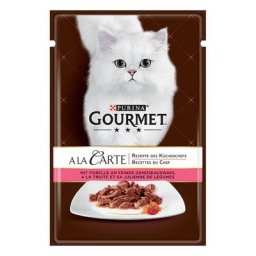 26x85g Gourmet À la Carte truite & légumes du jardin - Pâtée pour chat