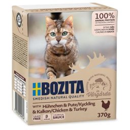 48x370g Bouchées en sauce poulet / dinde Bozita - Nourriture pour Chat