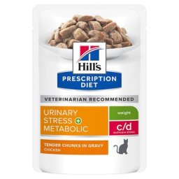 12x85g c/d Urinary Stress + Metabolic poulet Hill's Prescription Diet - Pâtée pour chat