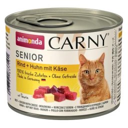 6x200g Senior bœuf, poulet, fromage Animonda Carny - Pâtée pour chat