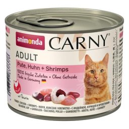 12x200g Adult dinde, poulet, crevettes Animonda Carny - Pâtée pour chat