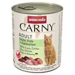 12x800g Adult poulet, dinde et lapin Animonda Carny - Pâtée pour chat