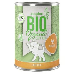 6x400g Zooplus Bio Kitten poulet, potiron - Pâtée pour chat
