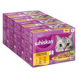 48x85g Mégapack Whiskas Adult 1+ Sélection de volaille en gelée - Pâtée pour chat