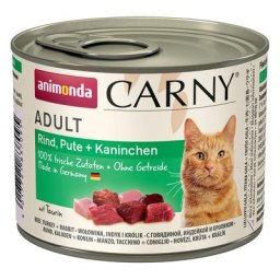 12x200g Adult bœuf, dinde, lapin Animonda Carny - Pâtée pour chat