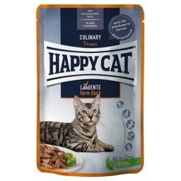 12x85g Happy Cat Meat en sauce canard fermier - Pâtée pour chat