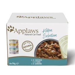 6x70g Kitten sardine, poulet, thon Applaws - Nourriture pour Chat