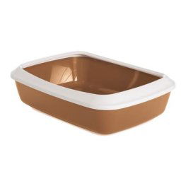 Bac à litière avec rebord Savic Iriz, 50 cm, brun nordique / blanc - pour chat
