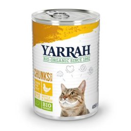 12x405g Chunks : poulet bio, orties bio et tomates bio en sauce (405 g) Bio Yarrah nourriture humide pour chat : 25 % de remise !