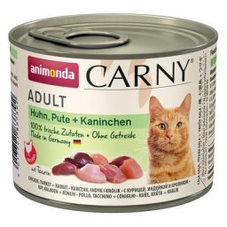 12x200g Adult poulet, dinde, lapin Animonda Carny - Pâtée pour chat