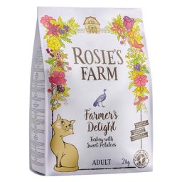 3x2kg Adult dinde, patates douces Rosie's Farm - Croquettes pour chat