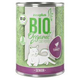 6x400g zooplus Bio Senior dinde, carottes - Pâtée pour chat