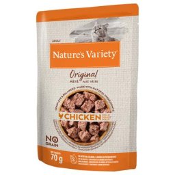 12x70g Nature's Variety Original Paté No Grain, poulet - Pâtée pour chat