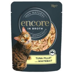 Lot Encore Cat 48 x 70 g sachets fraîcheur pour chat - filet de thon, blanchaille