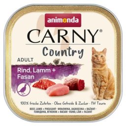 32x100g Country Adult bœuf, agneau, faisan Animonda Carny - Pâtée pour chat