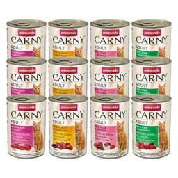 12x400g Adult lot mixte au bœuf et à la volaille (4 variétés) Animonda Carny - Pâtée pour chat