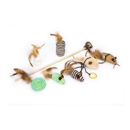 Lot de jouets TIAKI Madagascar pour chat - lot de 7 jouets
