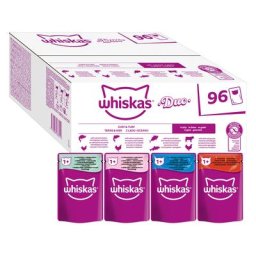 96x85g Jumbopack WHISKAS DUO Terre & Mer en gelée - Pâtée pour chat