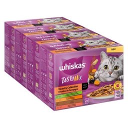 96x85g Multipack Whiskas Tasty Mix Recettes de campagne en sauce - Pâtée pour chat