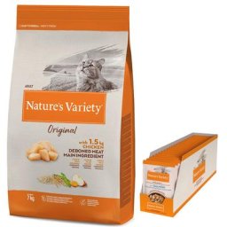 7kg poulet Original Nature's Variety Croquettes pour chat + 22x85g Bouchées : -10 € !