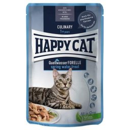 12x85g Happy Cat Meat en sauce truite d'eau de source - Pâtée pour chat