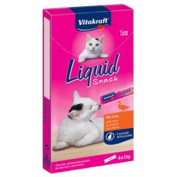 6x15g Vitakraft Friandises liquides canard, bêta-glucanes - Friandises pour chat