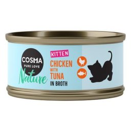 24x70g Cosma Nature Kitten poulet, thon - Pâtée pour chat