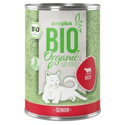6x400g zooplus Bio Senior bœuf, potiron - Pâtée pour chat