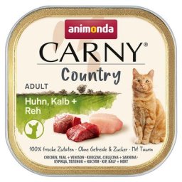 32x100g Country Adult poulet, veau, chevreuil Animonda Carny - Pâtée pour chat