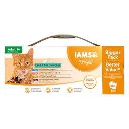 48x85g IAMS Delights Adult Terre & Mer en gelée - Pâtée pour chat : -10 % !