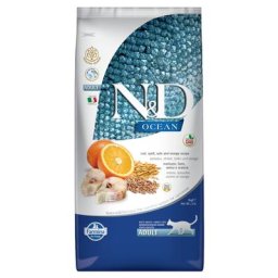 5kg Farmina N&D Ocean Adult morue, orange - Croquettes pour chat