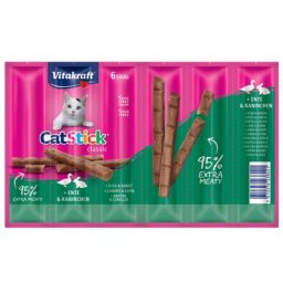 12x6g Vitakraft Cat Stick Classic canard, lapin - Friandises pour chat